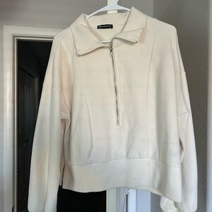 Cream Quarter-Zip Pullover